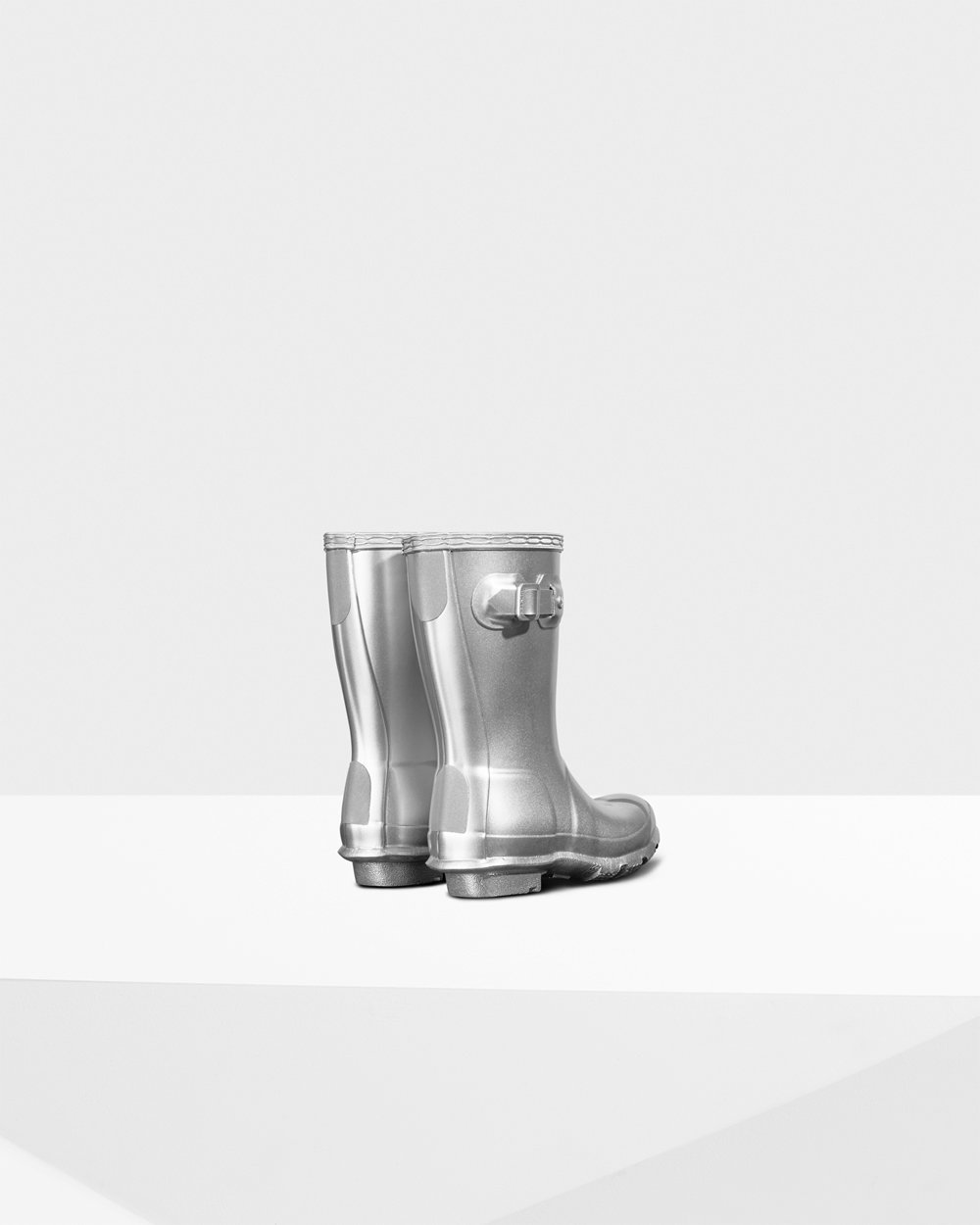 Hunter Niños Original Little Metallic - Botas de Lluvia Plateadas - 653-AXPEUO